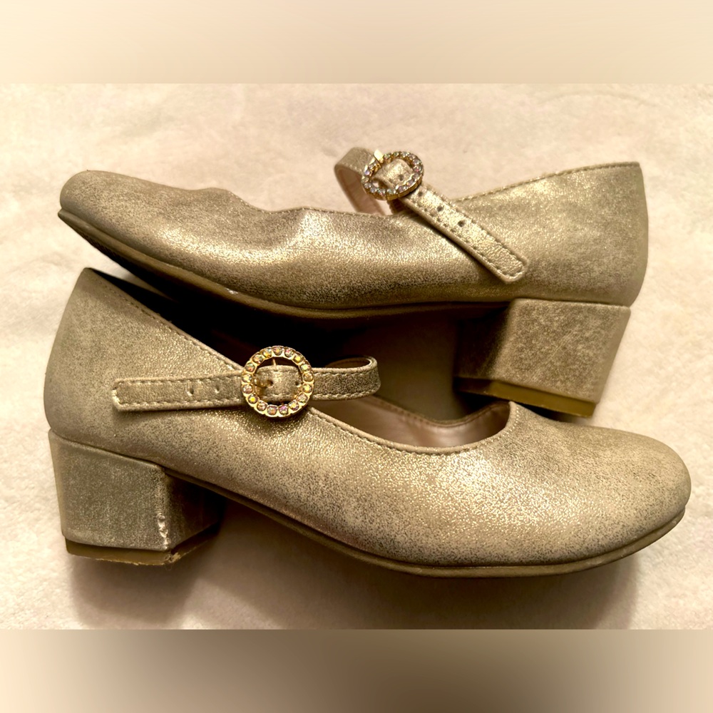 Gold shimmer heels